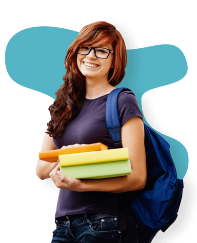 Student with school books